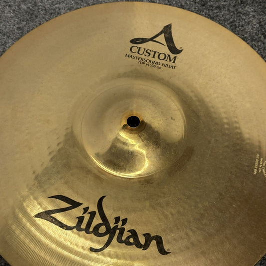 Used Zildjian A Custom Mastersound Hi Hat Cymbals 14" - Good - Drum Center Of Portsmouth