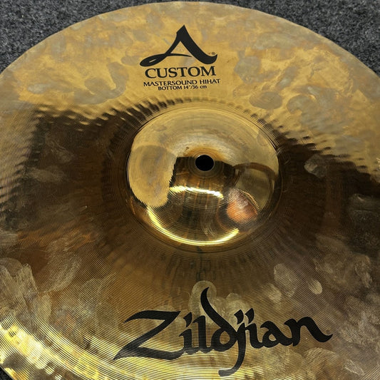 Used Zildjian A Custom Mastersound Hi Hat Cymbals 14" - Good - Drum Center Of Portsmouth