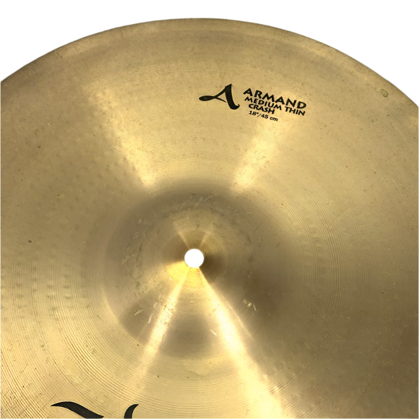 Used Zildjian A Armand Medium Thin Crash Cymbal 18" - Good - Drum Center Of Portsmouth