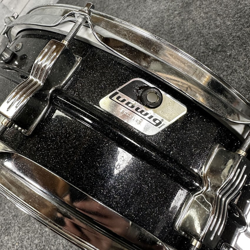 Used Vintage Ludwig Acrolite 1970s Snare Drum 14x5 Black Galaxy - Good - Drum Center Of Portsmouth