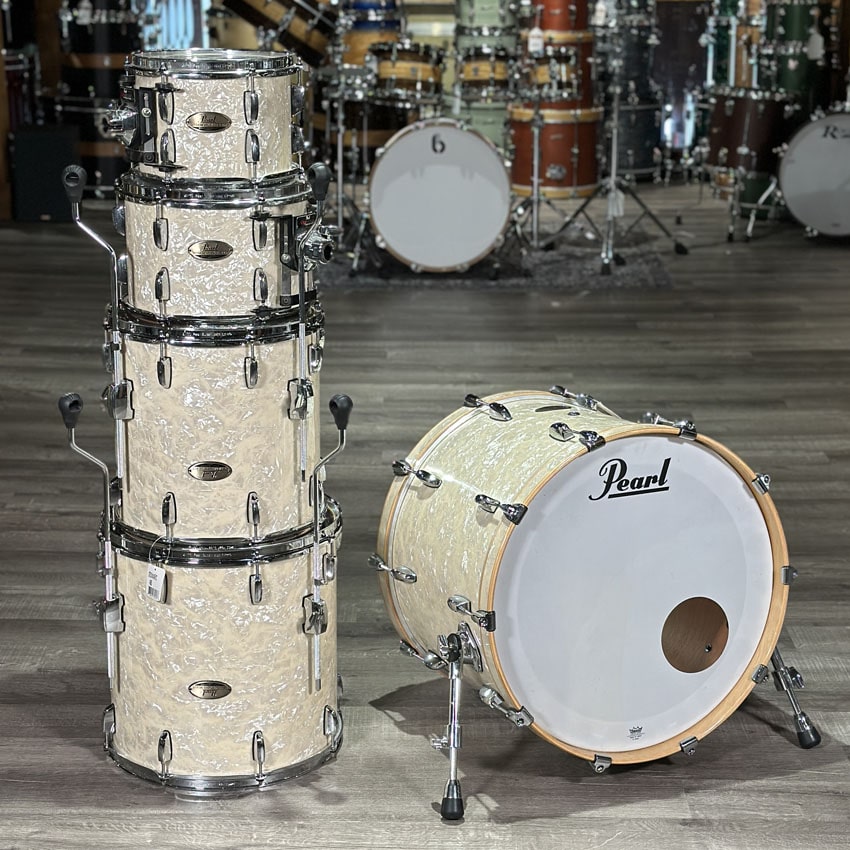 Used Pearl Session Studio Select 5pc Drum Set Nicotine White Pearl - Drum Center Of Portsmouth