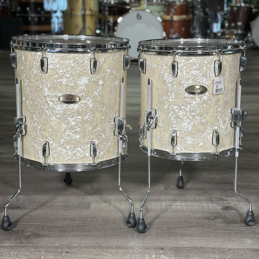 Used Pearl Session Studio Select 5pc Drum Set Nicotine White Pearl - Drum Center Of Portsmouth