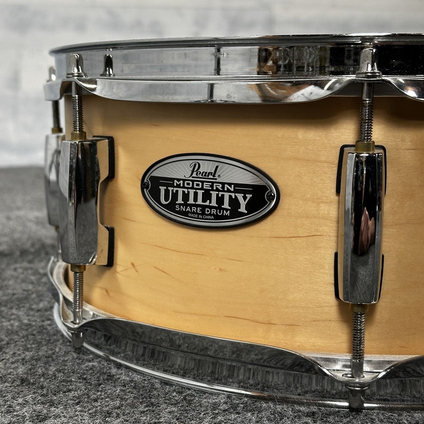 Used Pearl Modern Utility Maple Snare Drum 14x5.5 Natural - Very Good - Drum Center Of Portsmouth