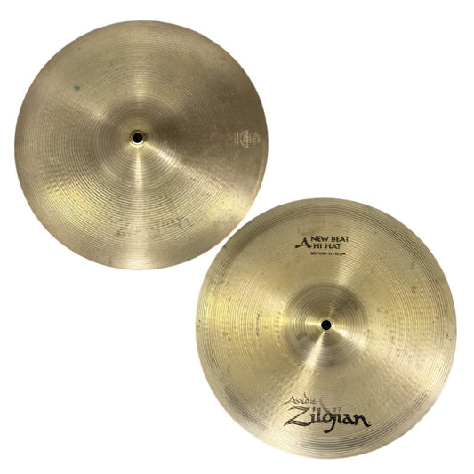 Used Zildjian A New Beat Hi Hat Cymbals 13" 850/1198 grams - Good - Drum Center Of Portsmouth
