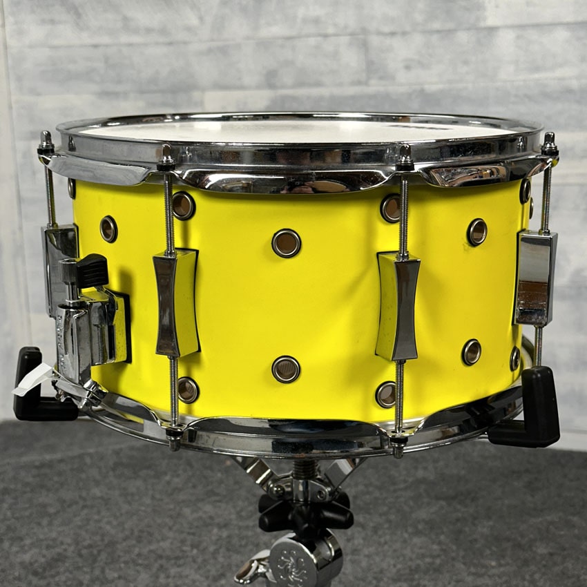 Used Pork Pie Little Squealer Vented Snare Drum 13x7 Neon Yellow - Good - Drum Center Of Portsmouth