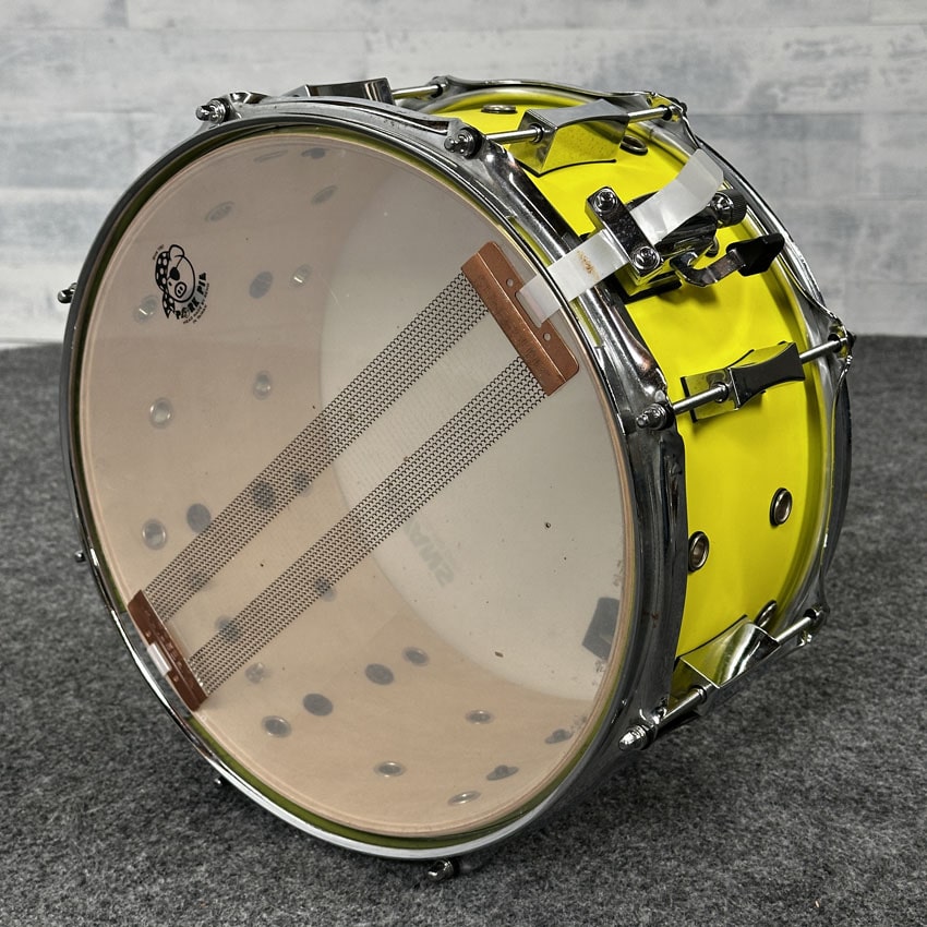 Used Pork Pie Little Squealer Vented Snare Drum 13x7 Neon Yellow - Good - Drum Center Of Portsmouth