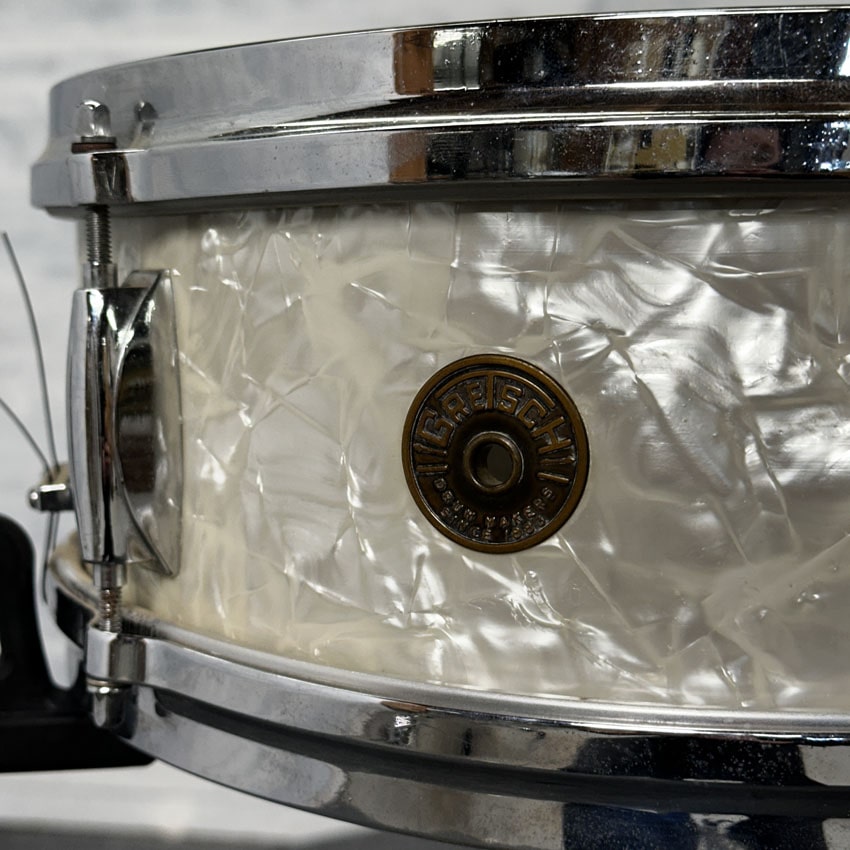 Used Vintage Gretsch Dixeland Model 4105 Snare Drum 14x5 WMP - Fair - Drum Center Of Portsmouth