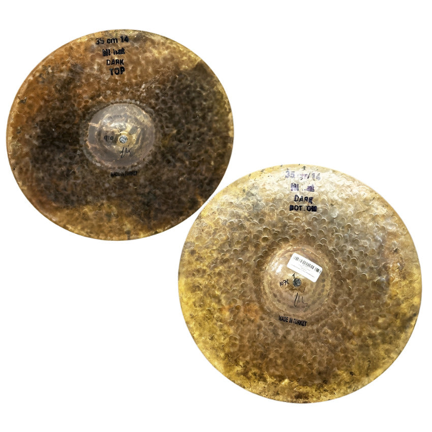 Used Bosphorus Turk Dark Hi Hat Cymbals 14" 910/1076 grams - Drum Center Of Portsmouth