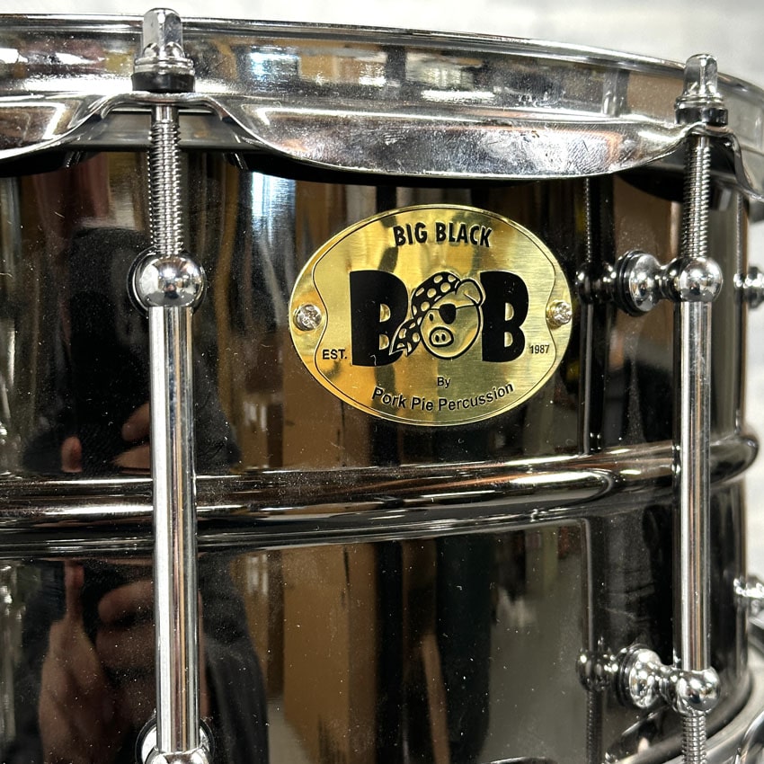 Used Pork Pie BOB Snare Drum 14x6.5 Black Nickel Over Brass - Very Good - Drum Center Of Portsmouth