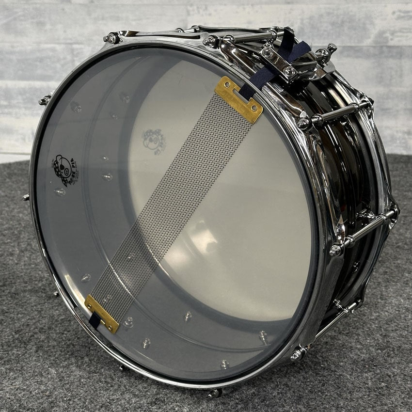 Used Pork Pie BOB Snare Drum 14x6.5 Black Nickel Over Brass - Very Good - Drum Center Of Portsmouth