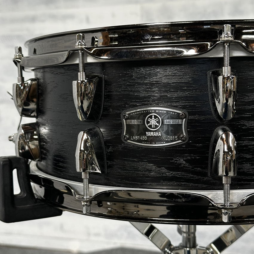 Used Yamaha Live Custom Snare Drum 14x5 Black Wood - Very Good - Drum Center Of Portsmouth