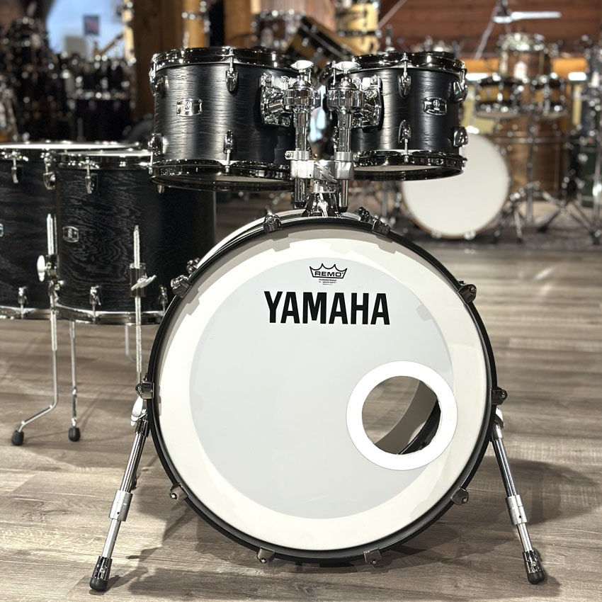 Used Yamaha Live Custom 5pc Drum Set Black Wood - Very Good - Drum Center Of Portsmouth