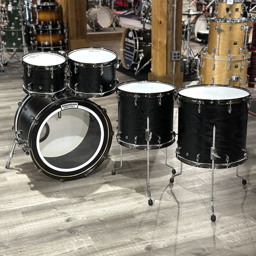 Used Yamaha Live Custom 5pc Drum Set Black Wood - Very Good - Drum Center Of Portsmouth