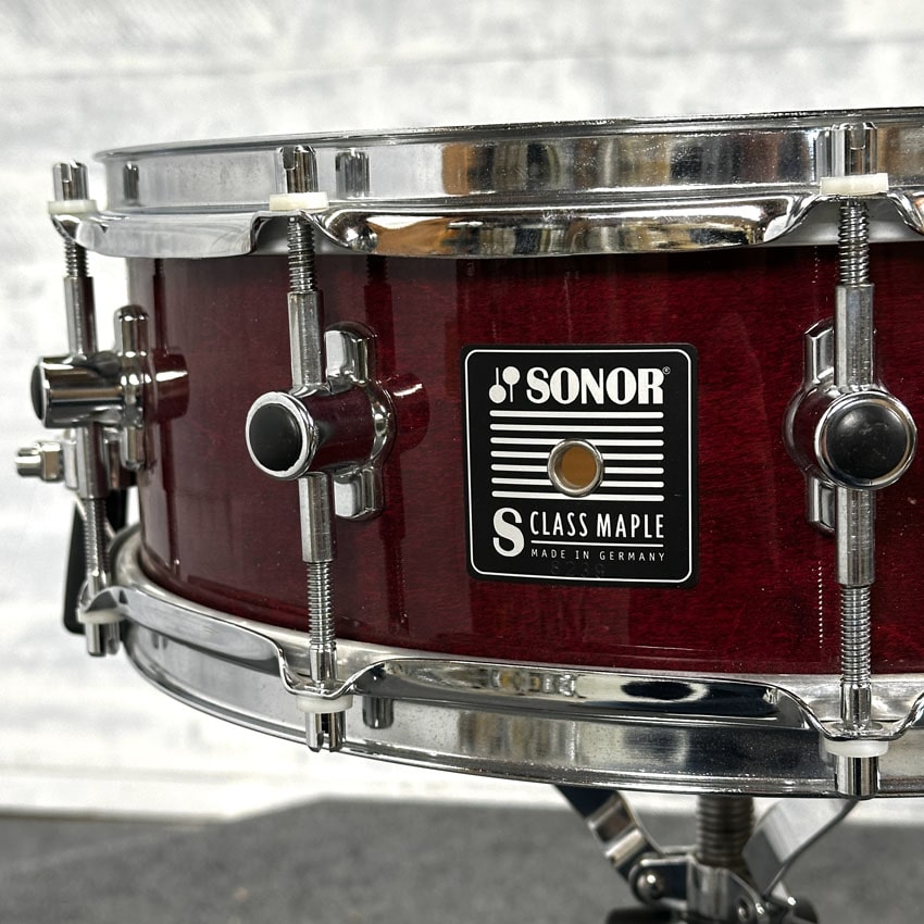 Used Sonor S Class Snare Drum 14x5 Cherry - Very Good - Drum Center Of Portsmouth