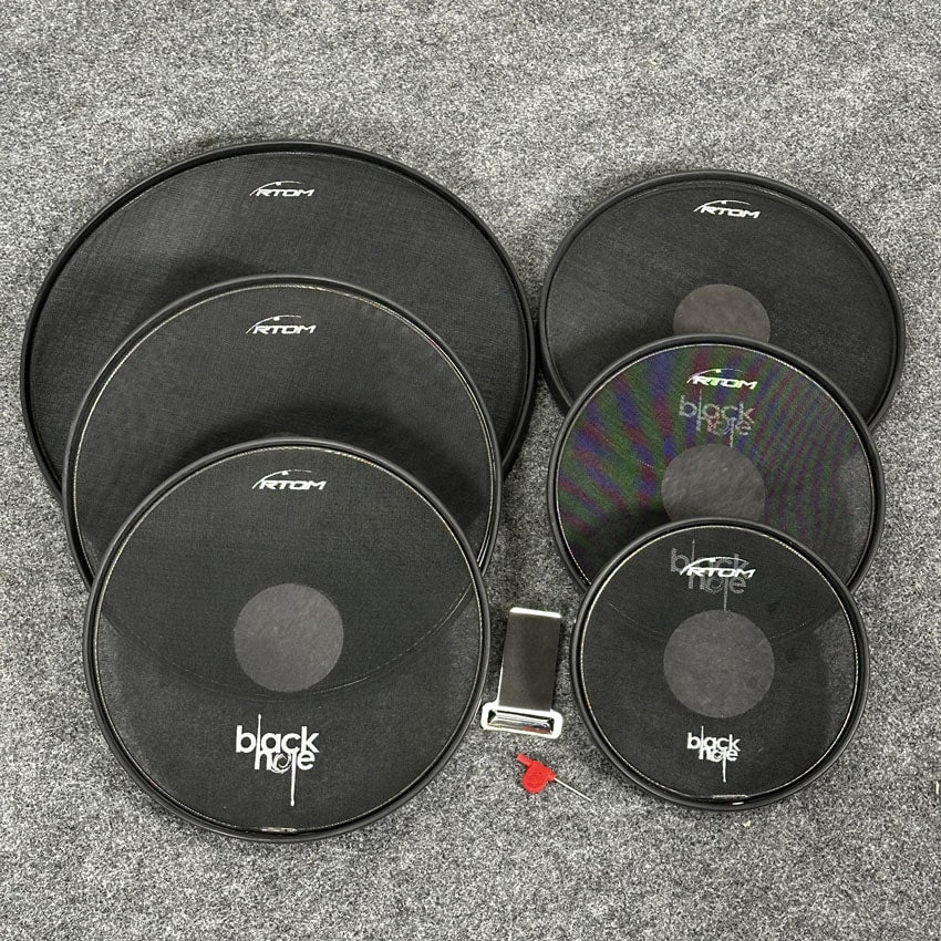 Used RTOM Black Hole Drum Silencing Set for 6pc Kit - Good - Drum Center Of Portsmouth