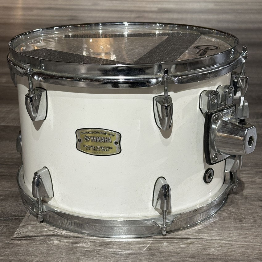 Used Yamaha Stage Custom Birch 4pc Drum Set Pure White - Fair - Drum Center Of Portsmouth