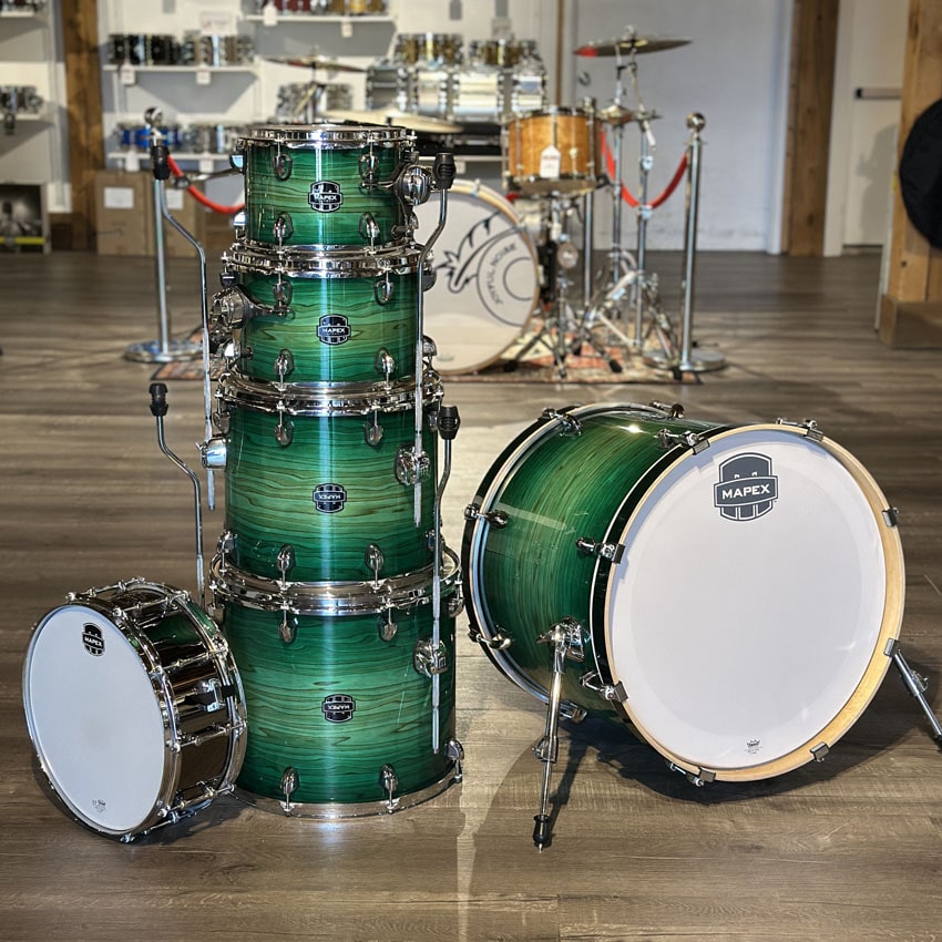Used Mapex Armory Studioease 6pc Drum Set Emerald Burst - Very Good - Drum Center Of Portsmouth