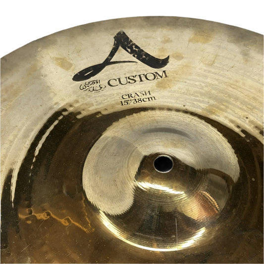 Used Zildjian A Custom Crash Cymbal 15" - Fair - Drum Center Of Portsmouth