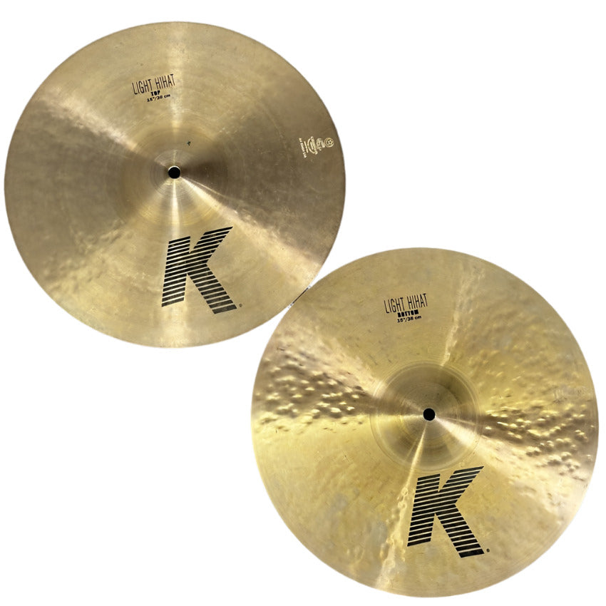 Used Zildjian K Light Hi Hat Cymbals 15" 1102/1440 grams - Very Good - Drum Center Of Portsmouth