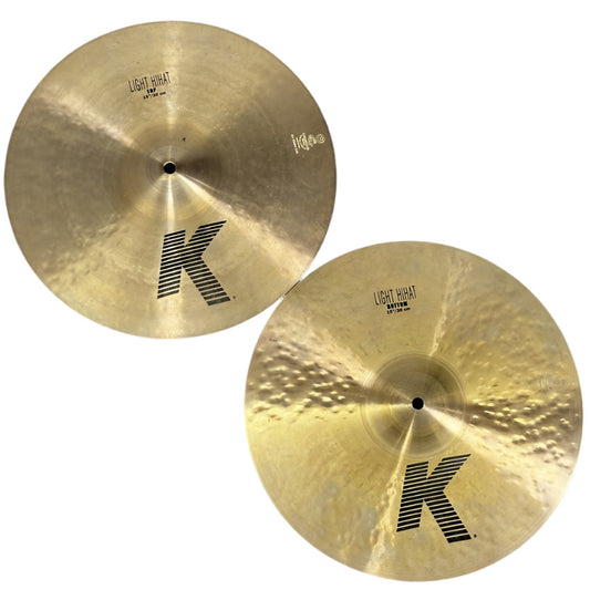 Used Zildjian K Light Hi Hat Cymbals 15" 1102/1440 grams - Very Good - Drum Center Of Portsmouth
