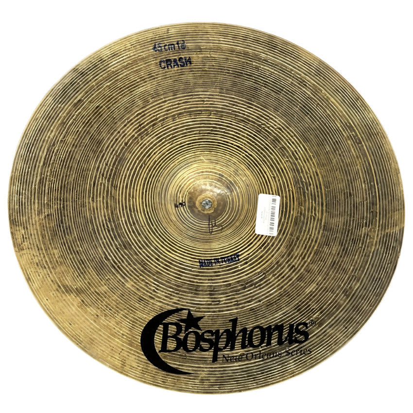 Used Bosphorus New Orleans Crash Cymbal 18" 1450 grams - Good - Drum Center Of Portsmouth