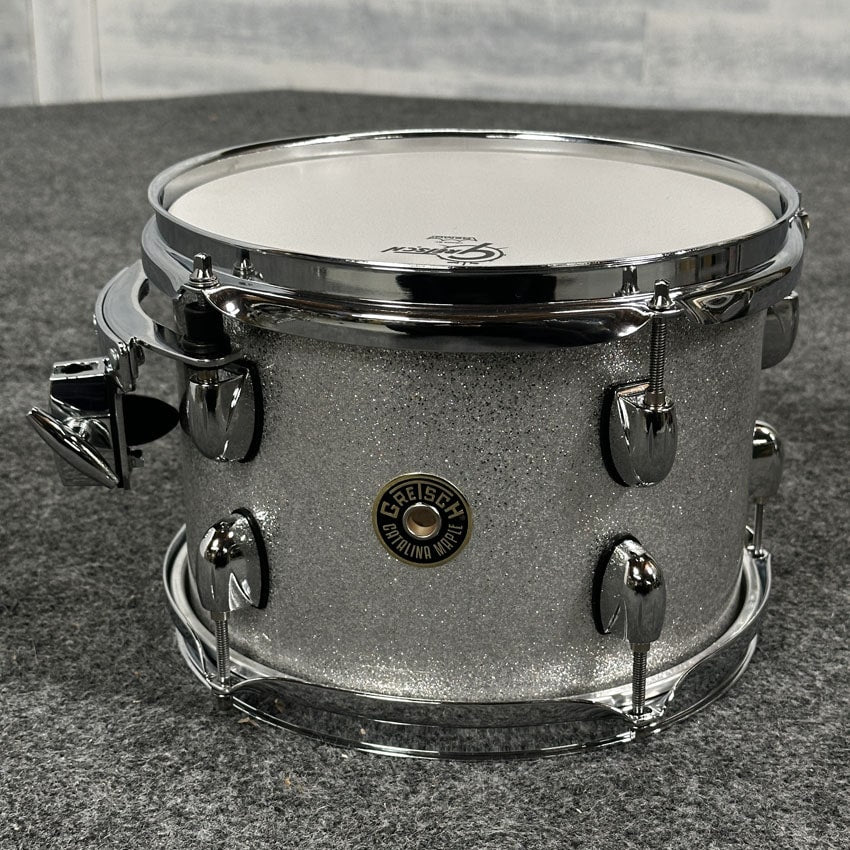 Used Gretsch Catalina Maple Tom 10x7 Silver Sparkle - Excellent - Drum Center Of Portsmouth