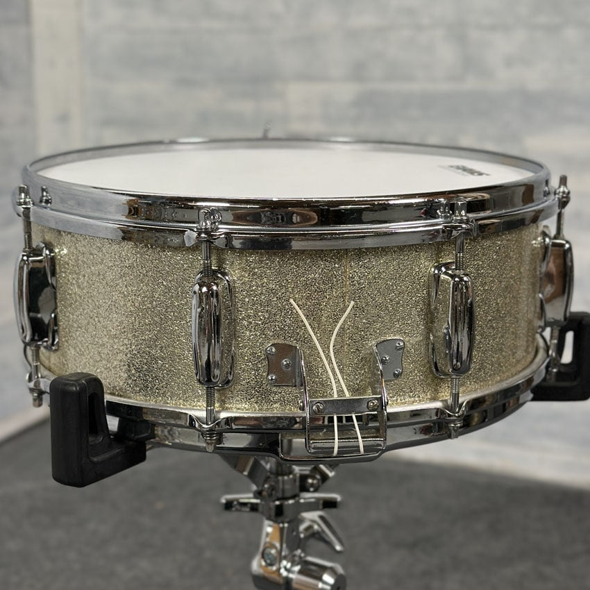 Used Slingerland Gene Krupa Radio King Snare Drum 14x5.5 Silver Sparkle - Good - Drum Center Of Portsmouth
