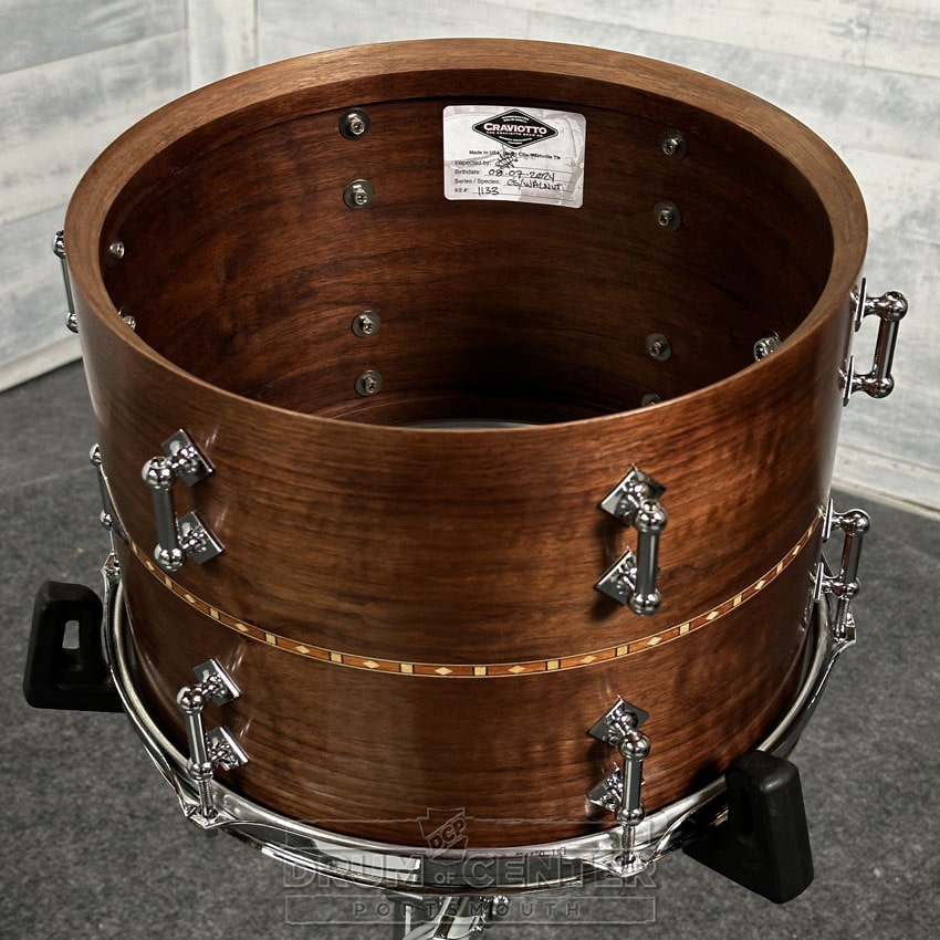 Craviotto Custom Shop Walnut 3pc Drum Set #1133 - Drum Center Of Portsmouth