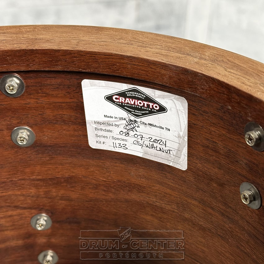 Craviotto Custom Shop Walnut 3pc Drum Set #1133 - Drum Center Of Portsmouth