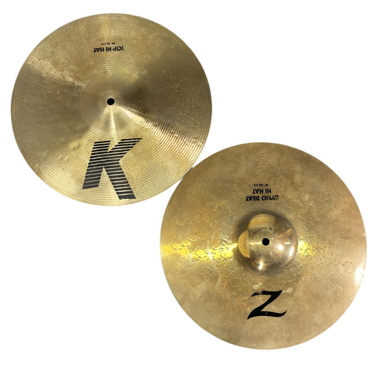 Used Zildjian K/Z DynoBeat Hi Hat Cymbals 14" 1010/1360 grams - Very Good - Drum Center Of Portsmouth