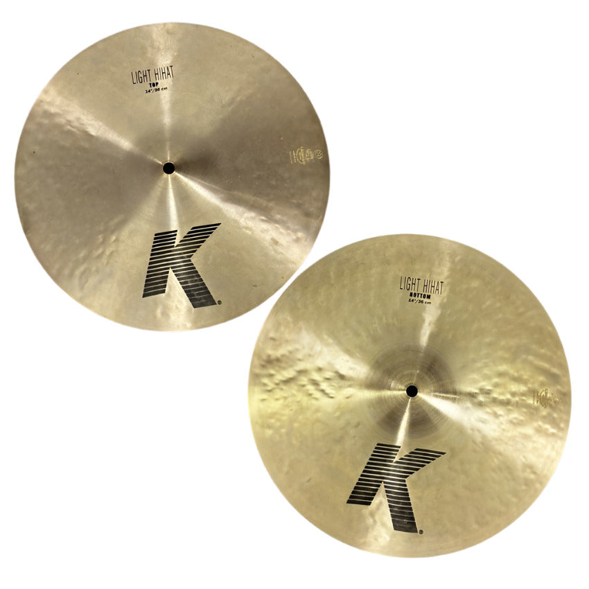 Used Zildjian K Light Hi Hat Cymbals 14" - Very Good - Drum Center Of Portsmouth