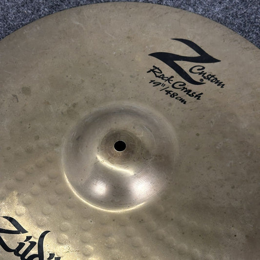 Used Zildjian Z Custom Rock Crash Cymbal 19" - Very Good - Drum Center Of Portsmouth