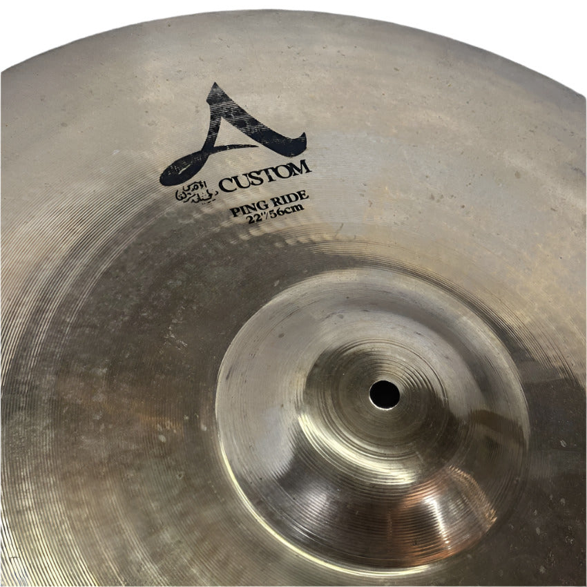 Used Zildjian A Custom Ping Ride Cymbal 22" - Very Good - Drum Center Of Portsmouth