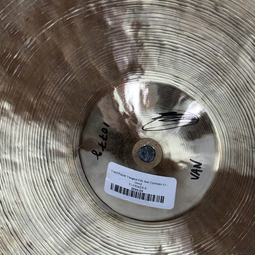 Used Funch Vanguard Hi Hat Cymbals 15" 996/1077 grams - Good - Drum Center Of Portsmouth