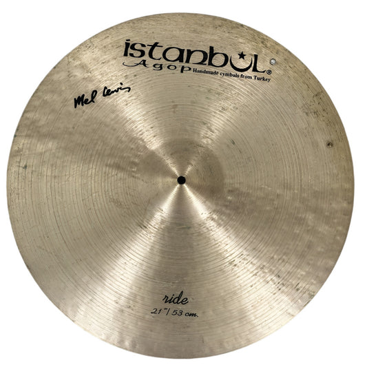 Used Istanbul Agop Mel Lewis Ride Cymbal 21" w/Rivets - Good - Drum Center Of Portsmouth