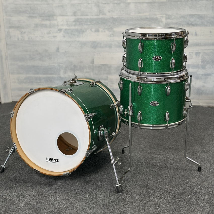 Used Vintage Slingerland 3pc Drum Set Green Sparkle - Very Good - Drum Center Of Portsmouth