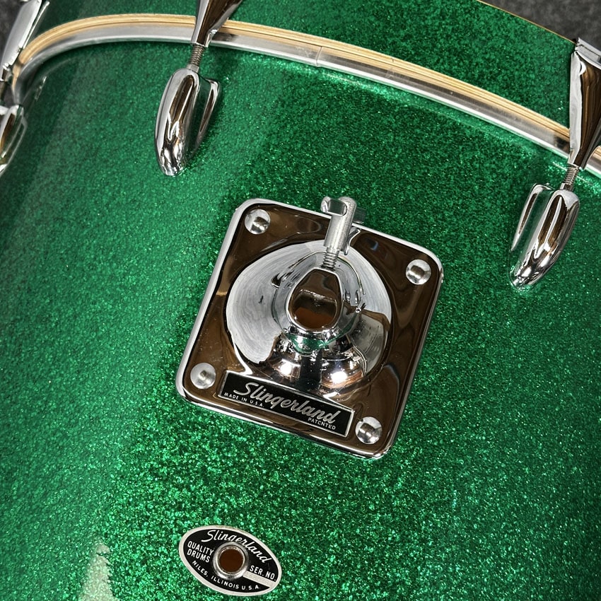 Used Vintage Slingerland 3pc Drum Set Green Sparkle - Very Good - Drum Center Of Portsmouth