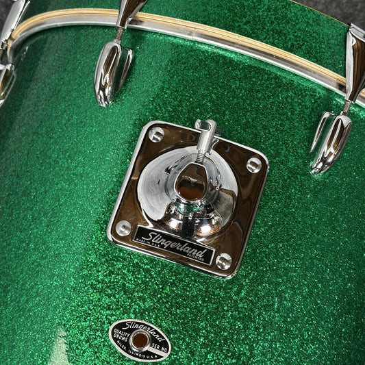 Used Vintage Slingerland 3pc Drum Set Green Sparkle - Very Good - Drum Center Of Portsmouth