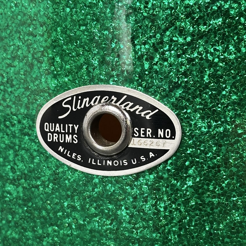 Used Vintage Slingerland 3pc Drum Set Green Sparkle - Very Good - Drum Center Of Portsmouth