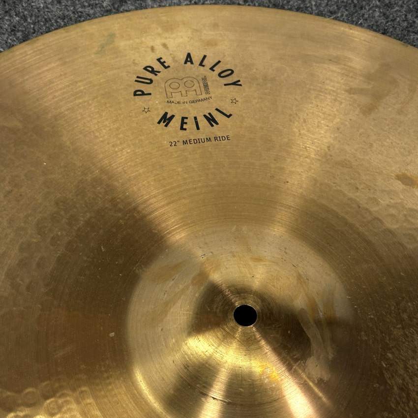 Used Meinl Pure Alloy Traditional Medium Ride Cymbal 22" - Fair - Drum Center Of Portsmouth