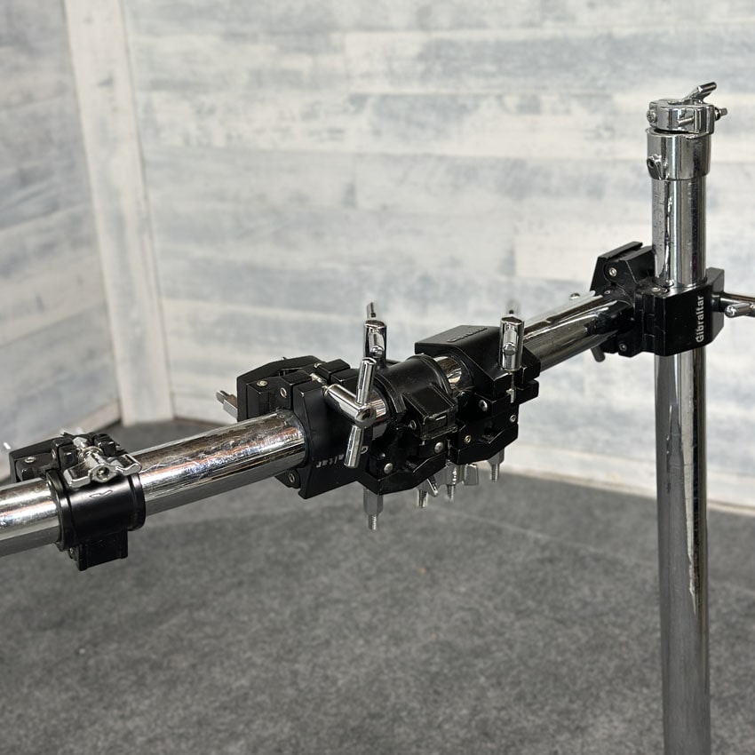 Used Gibraltar Road Series Two Bar Rack System with Side Wing - Fair - Drum Center Of Portsmouth
