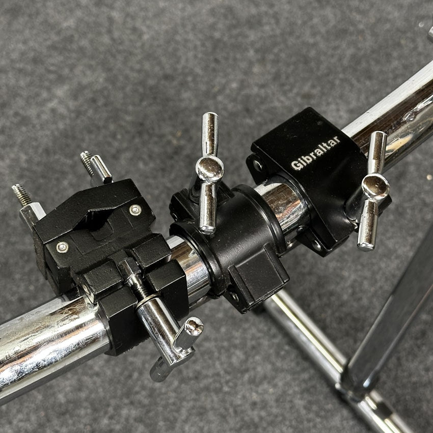Used Gibraltar Road Series Two Bar Rack System with Side Wing - Fair - Drum Center Of Portsmouth
