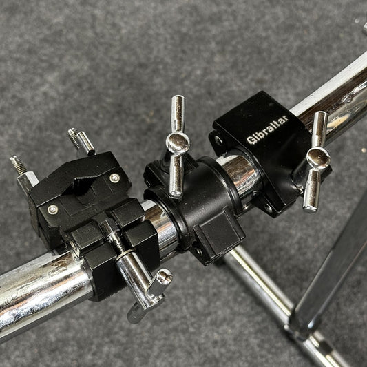 Used Gibraltar Road Series Two Bar Rack System with Side Wing - Fair - Drum Center Of Portsmouth