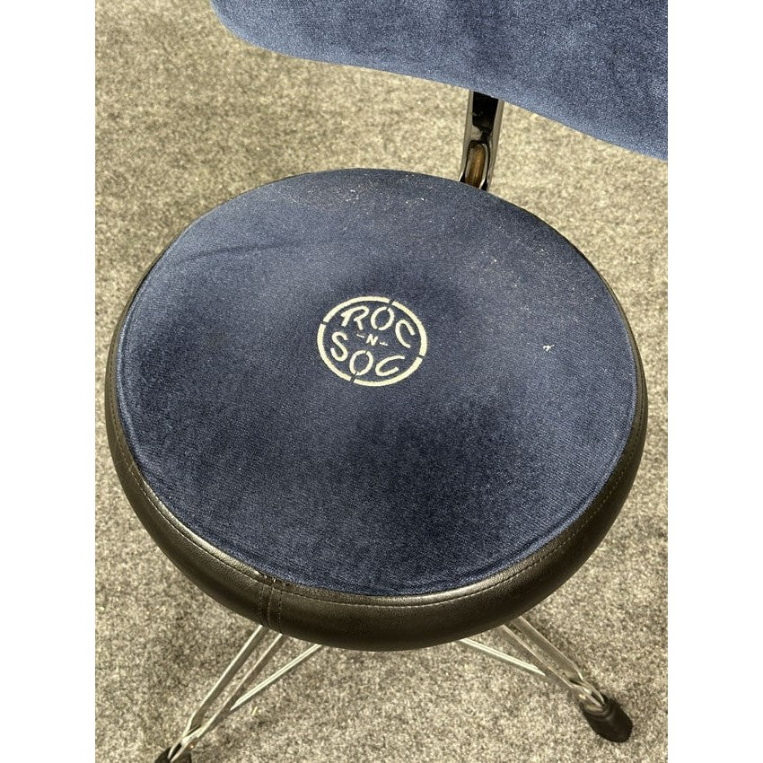 Used Roc-n-Soc Drum throne Round Blue w/Backrest - Fair - Drum Center Of Portsmouth