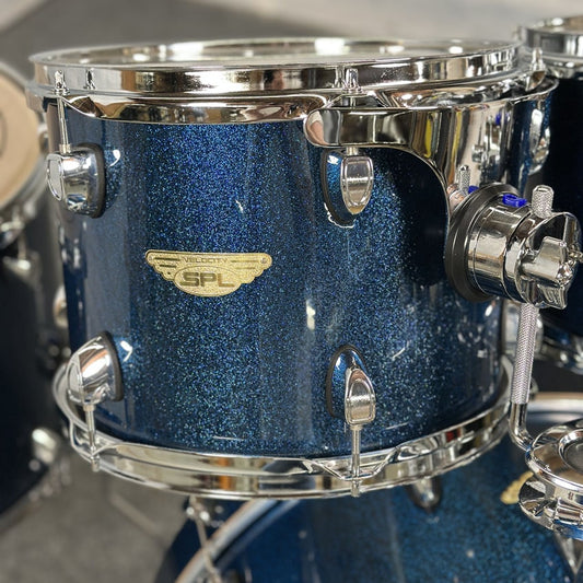 Used SPL Velocity 4pc Drum Set Blue Sparkle - Very Good - Drum Center Of Portsmouth