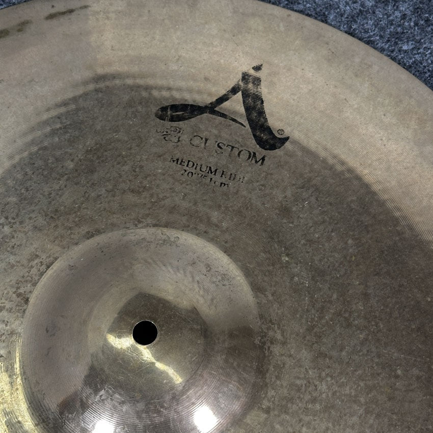 Used Zildjian A Custom Medium Ride Cymbal 20" - Good - Drum Center Of Portsmouth