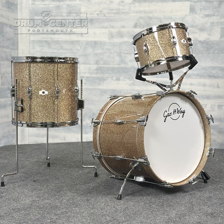 George Way Tuxedo Studio 3pc Drum Set 18/12/14 Champagne Sparkle - Drum Center Of Portsmouth