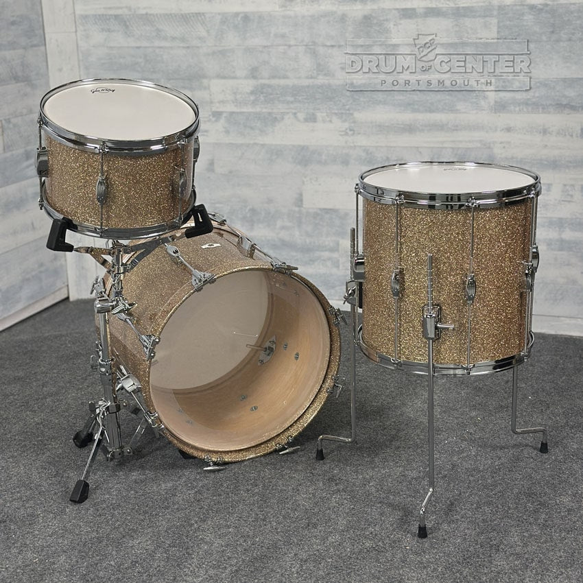 George Way Tuxedo Studio 3pc Drum Set 18/12/14 Champagne Sparkle - Drum Center Of Portsmouth