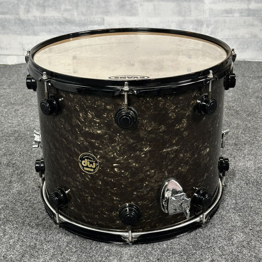 Used DW Collectors Drum Set 3pc Black Marine Pearl Wrap - Fair - Drum Center Of Portsmouth
