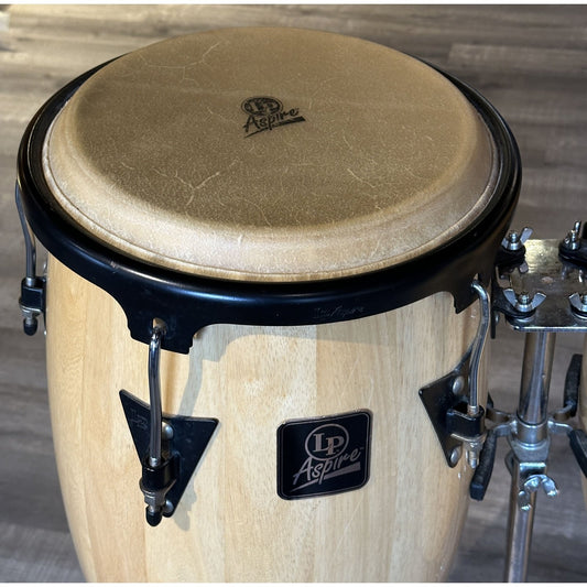 Used LP Aspire Wood Congas w/Stand - Drum Center Of Portsmouth